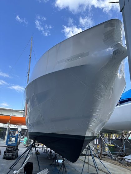 Shrink wrapped boat