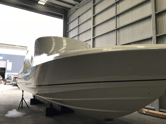 Shrink wrapped boat