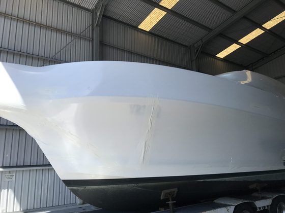 Shrink wrapped boat
