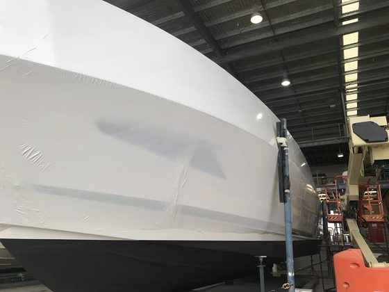 Shrink wrapped boat