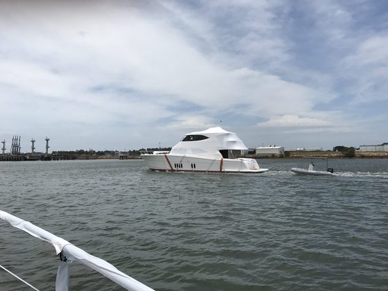 Shrink wrapped boat