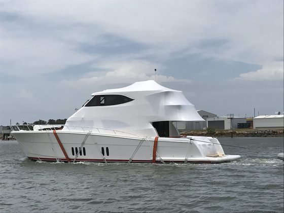 Shrink wrapped boat