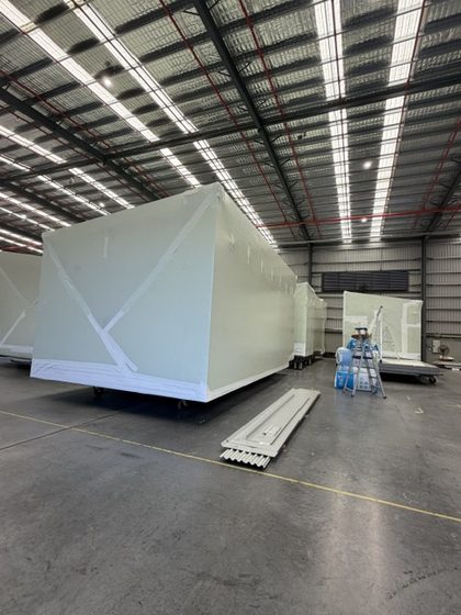 Shrink wrapped modular building