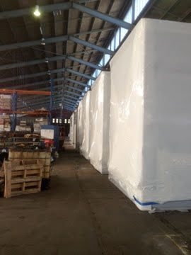 Shrink wrapped item in storage