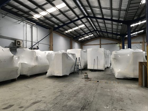 Shrink wrapped item in storage